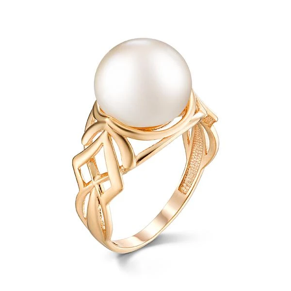 Кольцо  из красного золота с жемчугом