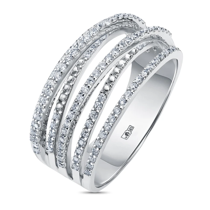 Кольцо  из белого золота с природным бриллиантом