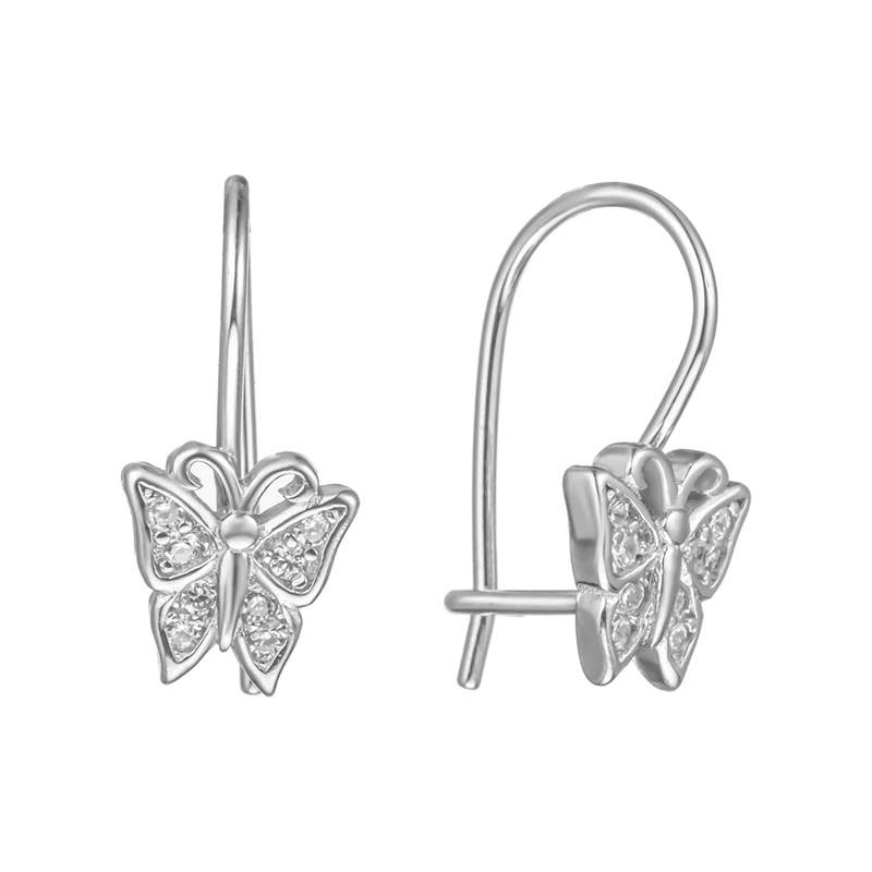 Серьги  серебряные с фианитом