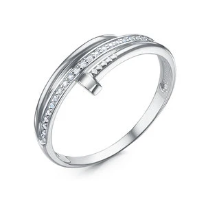 Кольцо  из белого золота с фианитом