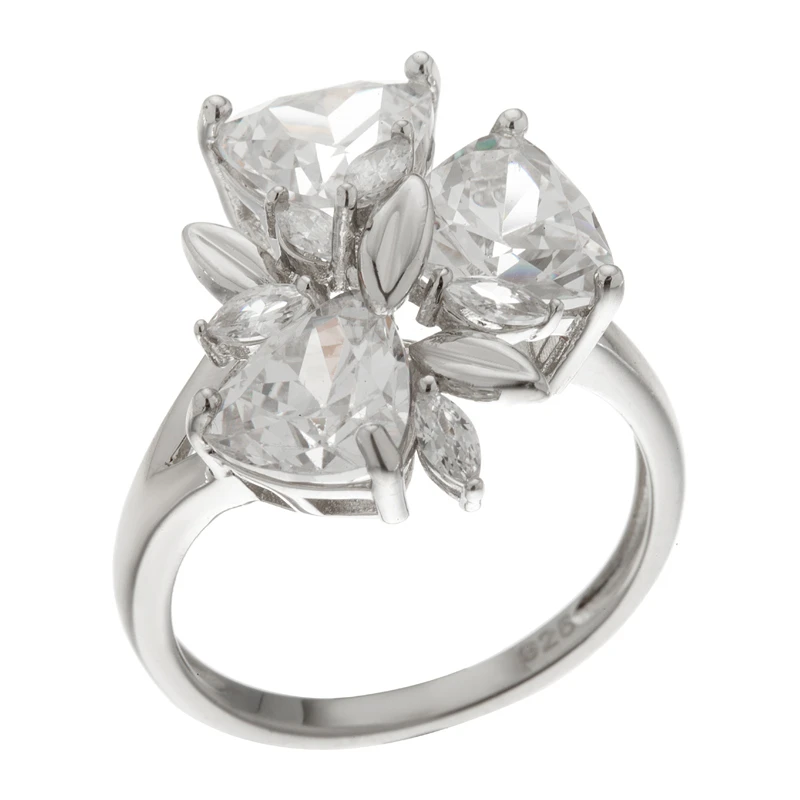 Кольцо  серебряное с фианитом