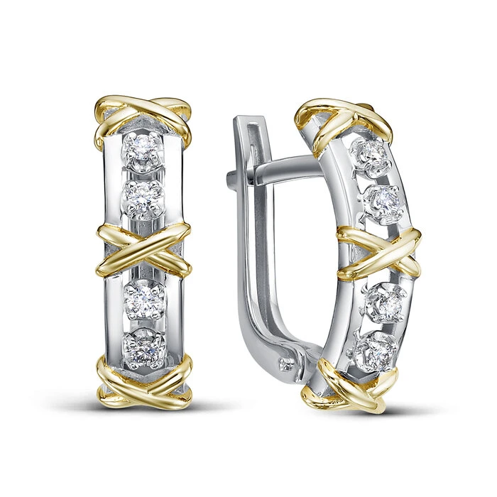 Серьги  серебряные с фианитом