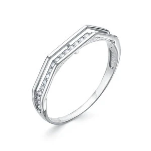 Кольцо «Дельта» из белого золота с фианитом