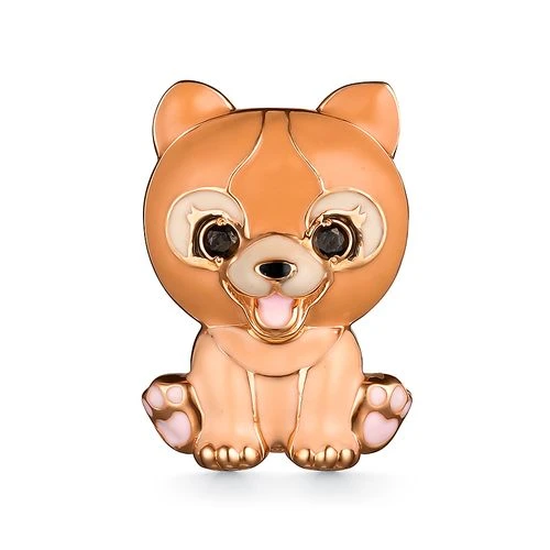 Брошь «DEWI» из серебра с позолотой с фианитом