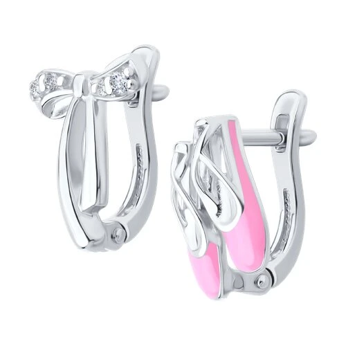 Серьги  серебряные с фианитом