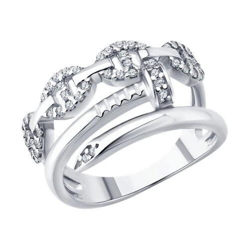 Кольцо  серебряное с фианитом