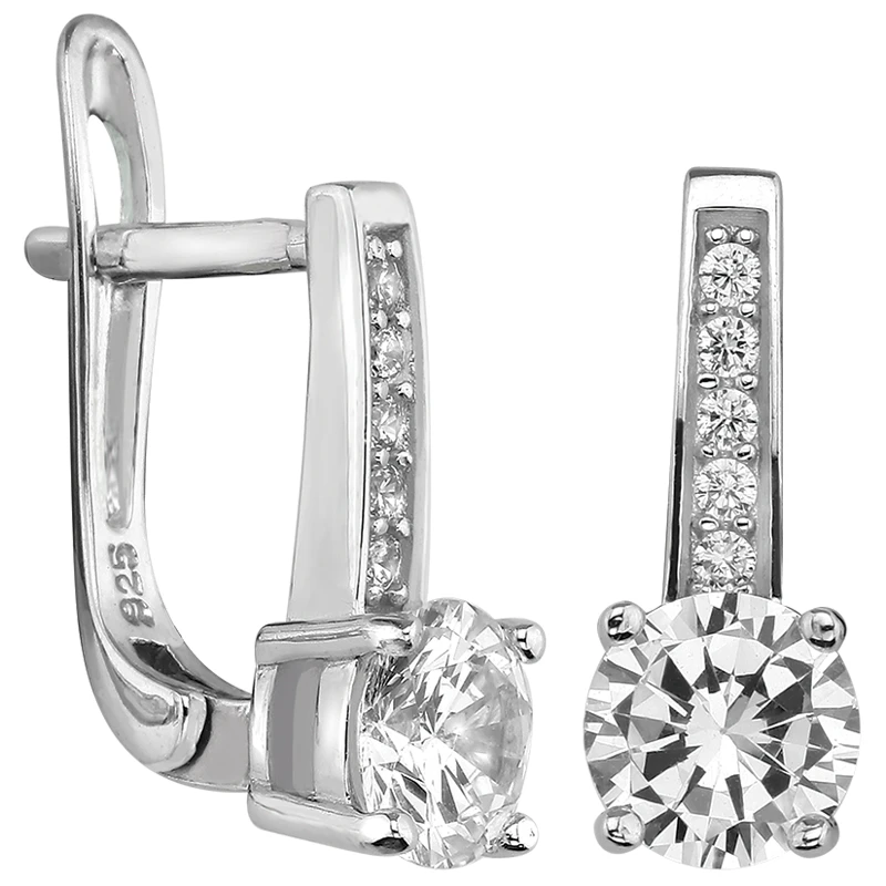 Серьги  серебряные с фианитом