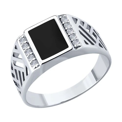 Кольцо  серебряное с фианитом