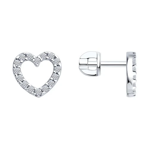 Серьги  серебряные с фианитом