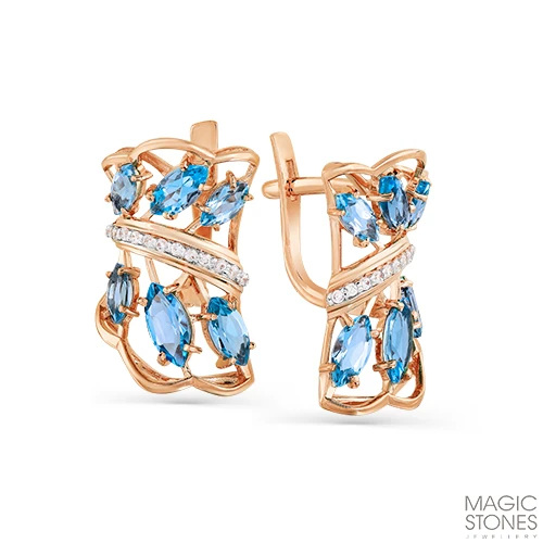 Серьги «MAGIC STONES» золотые