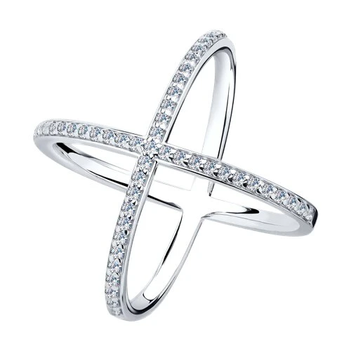 Кольцо  серебряное с фианитом