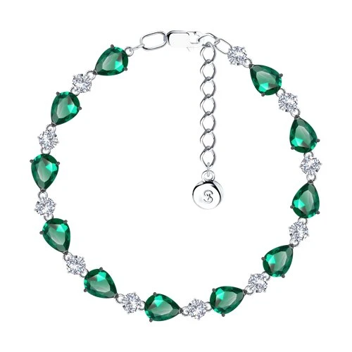 Браслет  серебряный с фианитом