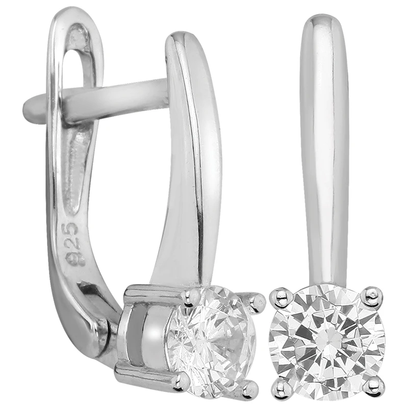 Серьги  серебряные с фианитом