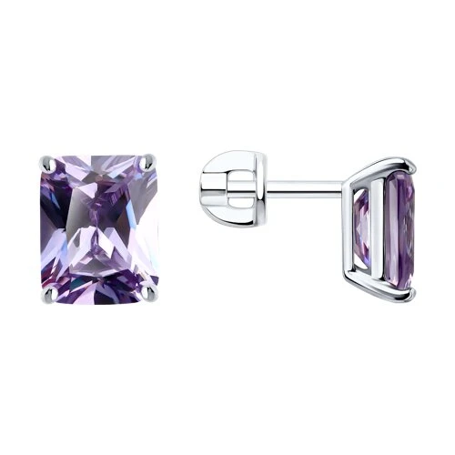 Серьги  серебряные с фианитом