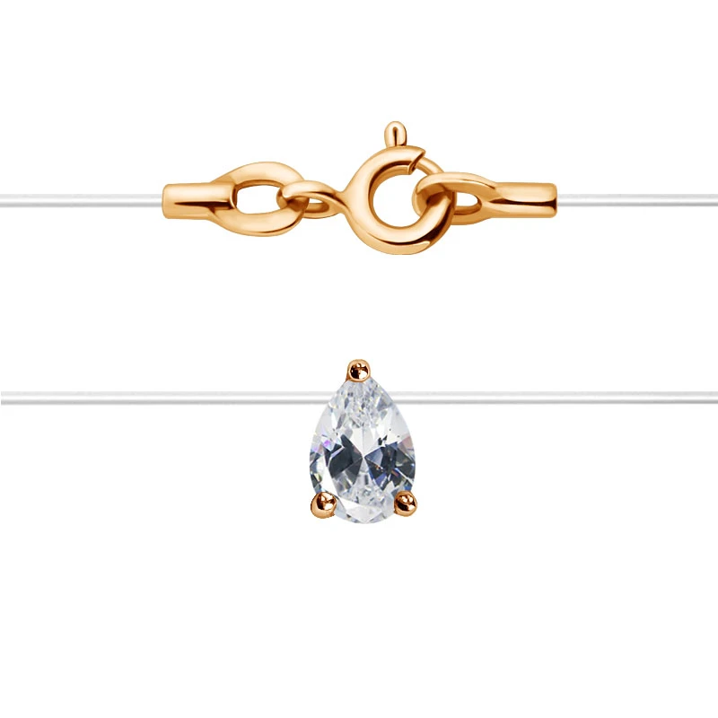 Колье  из красного золота с фианитом