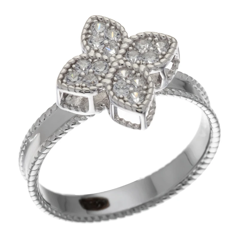 Кольцо  серебряное с фианитом