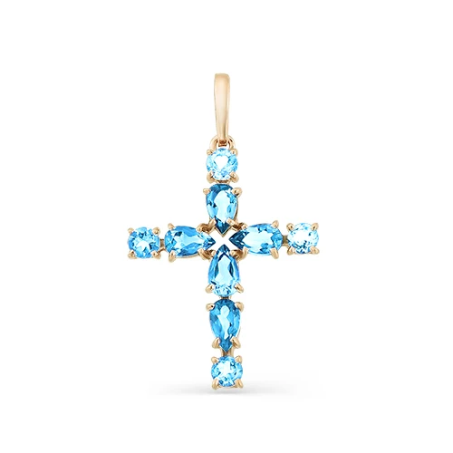 Подвеска  из красного золота с топазом