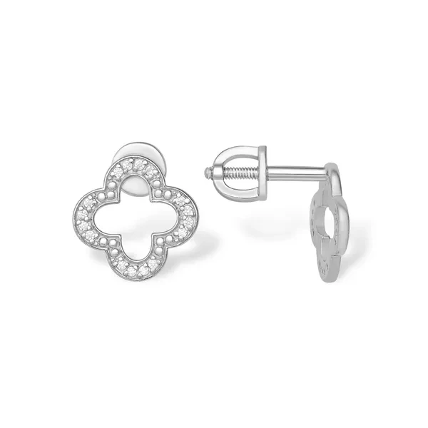 Серьги  серебряные с фианитом