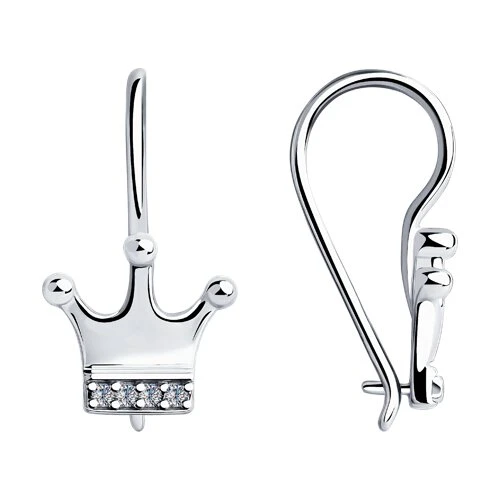 Серьги  серебряные с фианитом