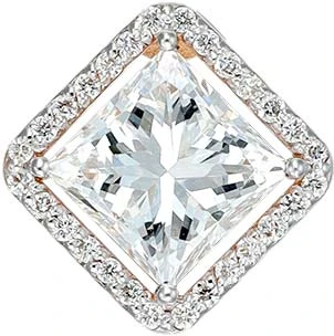 Подвеска  из красного золота с выращенным бриллиантом