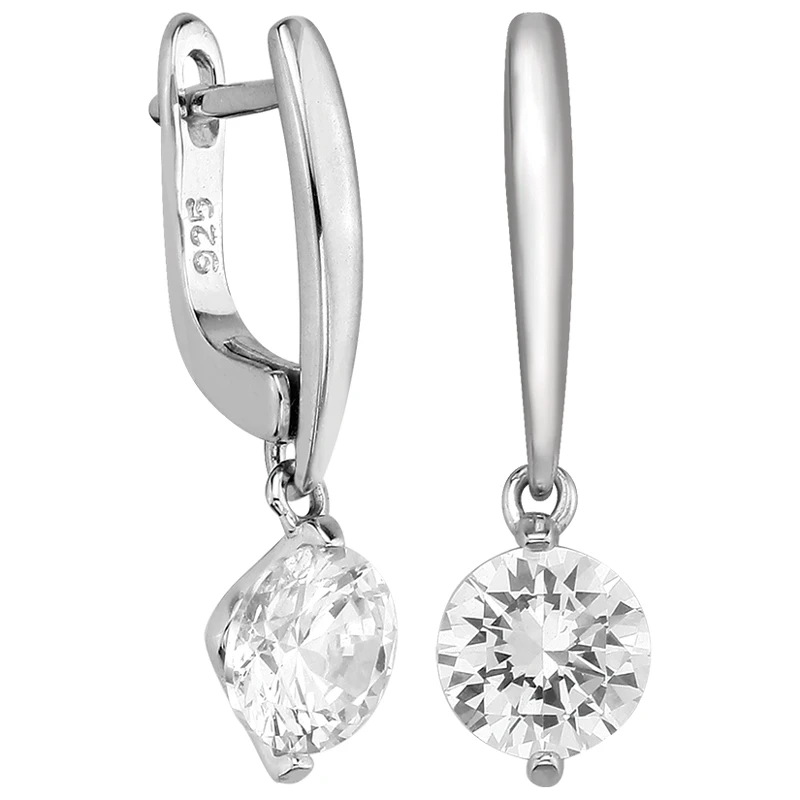 Серьги  серебряные с фианитом