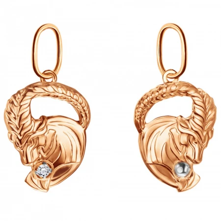 Подвеска  из красного золота с фианитом