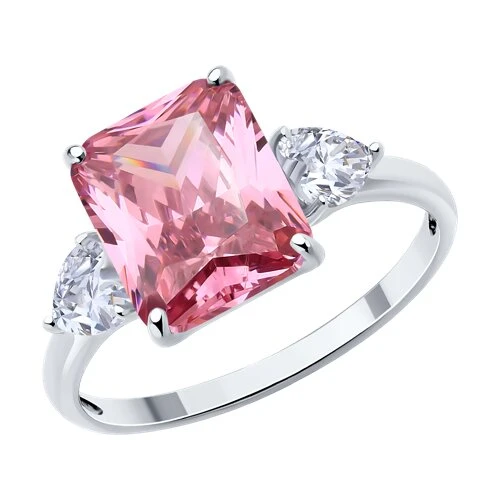 Кольцо  серебряное с фианитом