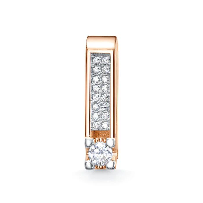 Подвеска  из красного золота с фианитом