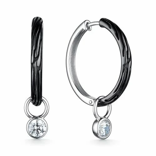 Серьги  серебряные с фианитом