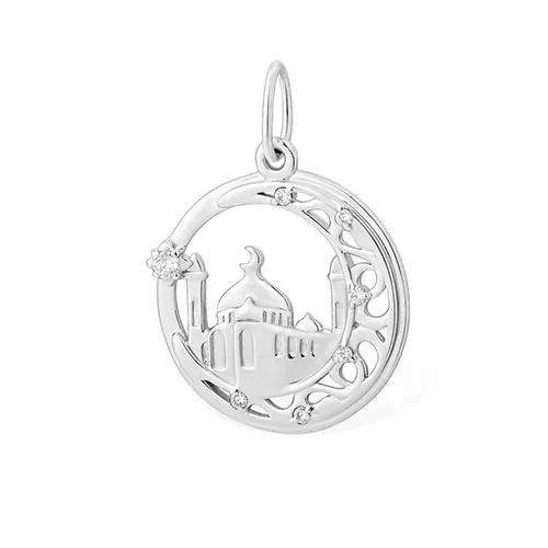 Подвеска  серебряная с фианитом