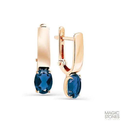 Серьги  из красного золота с топазом