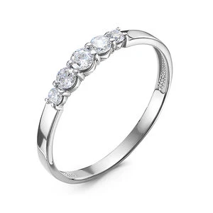 Кольцо «Дельта» из белого золота с фианитом