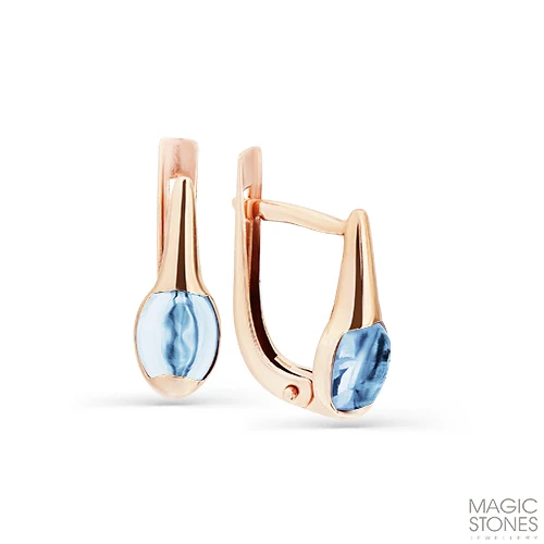 Серьги  из красного золота с топазом