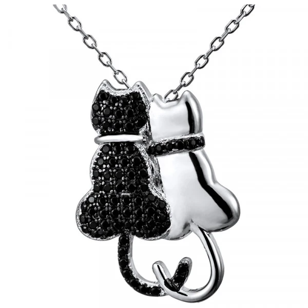 Колье  серебряное с фианитом