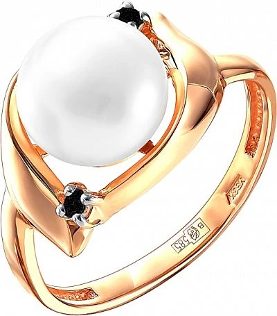 Кольцо  из красного золота с жемчугом