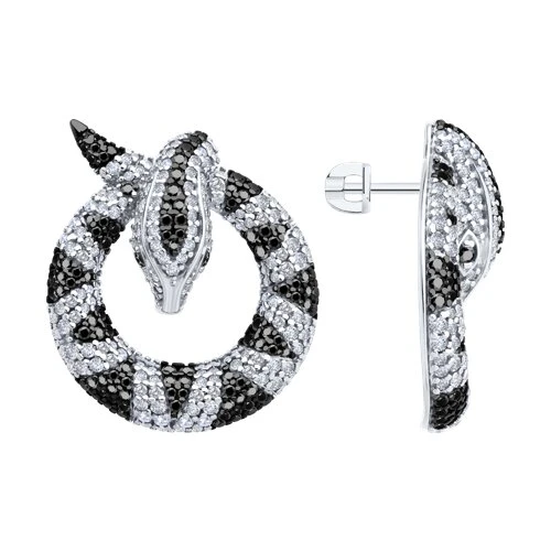 Серьги  серебряные с фианитом