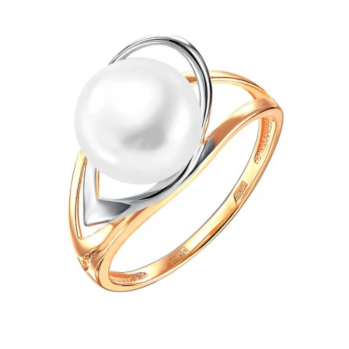 Кольцо  из комбинированного золота с жемчугом