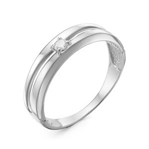 Кольцо «Дельта» из белого золота с фианитом