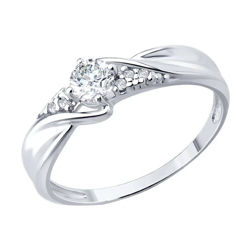 Кольцо  серебряное с фианитом