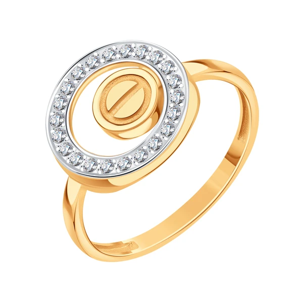 Кольцо «KARATOV» из красного золота с фианитом