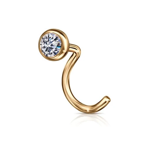 Пирсинг  из красного золота с фианитом