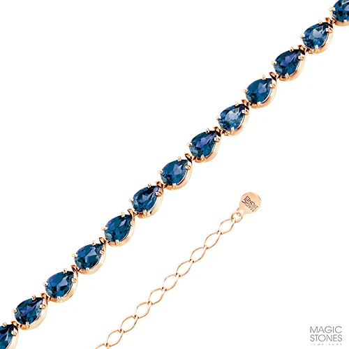 Браслет  из красного золота с топазом