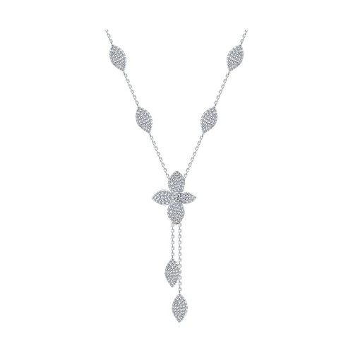 Колье  серебряное с фианитом