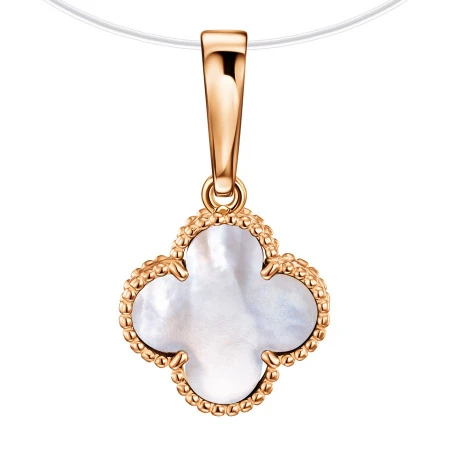 Подвеска  из красного золота с перламутром