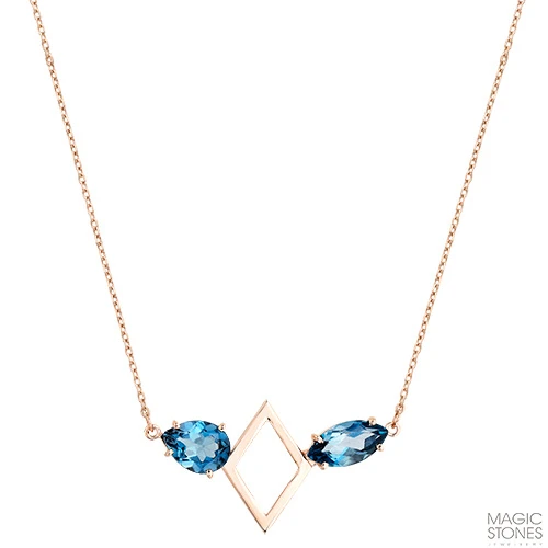 Колье  из красного золота с топазом