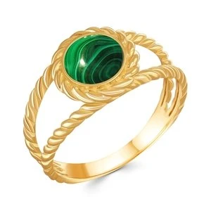 Кольцо  золотое с малахитом