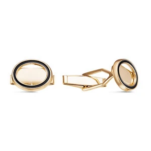 Запонки «Дельта» из красного золота с эмалью