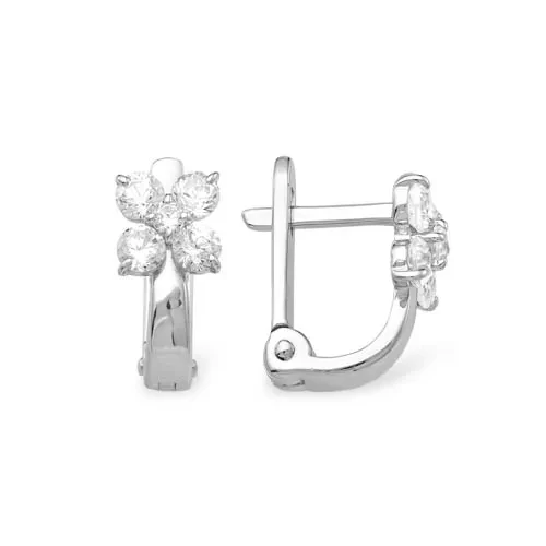 Серьги  серебряные с фианитом