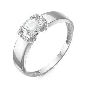 Кольцо  из белого золота с фианитом