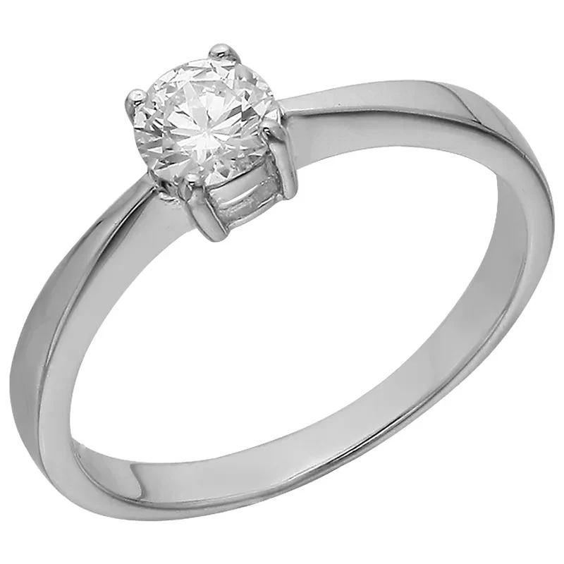 Кольцо  серебряное с фианитом